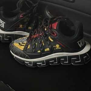 Versace leather colorblock pattern sneaker